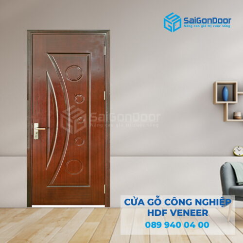 Cửa Gỗ HDF Veneer 1K Căm Xe 2-SGD
