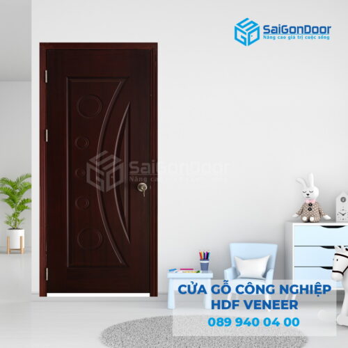 Cửa Gỗ HDF Veneer 1K Căm Xe 3-SGD