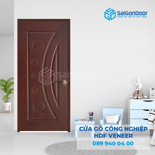 Cửa Gỗ HDF Veneer 1K Căm Xe-SGD