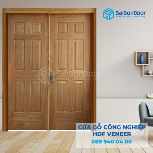 Cửa Gỗ HDF Veneer 2 canh 12A-ASH-SGD