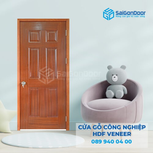 Cửa Gỗ HDF Veneer 6A-Xoan Đào-SGD