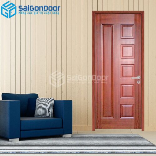 Cửa Gỗ HDF Veneer 6B-Căm Xe 3-HDFV-SGD