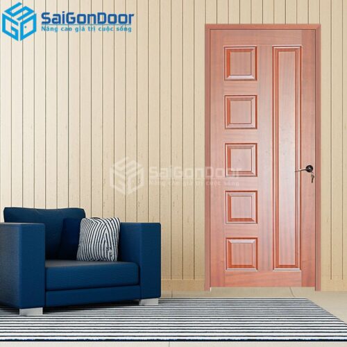 Cửa Gỗ HDF Veneer 6B Căm Xe-HDFV-SGD