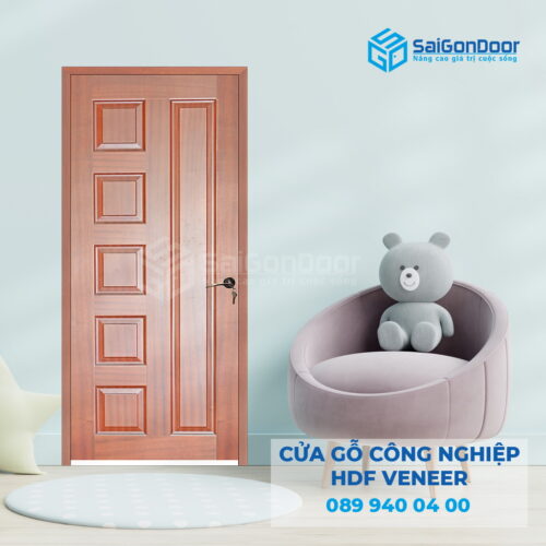 Cửa Gỗ HDF Veneer 6B Căm Xe-SGD