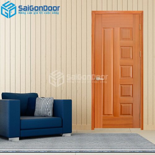 Cửa Gỗ HDF Veneer 6B-sapele 2-HDFV-SGD