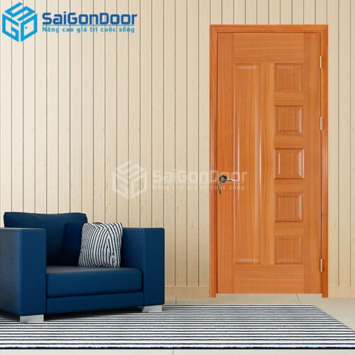 Cửa Gỗ HDF Veneer 6B-sapele 4-HDFV-SGD