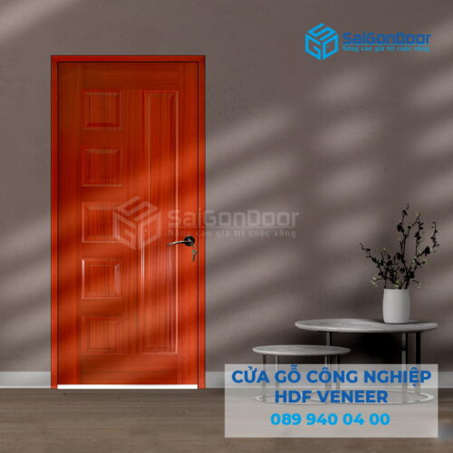 Cửa Gỗ HDF Veneer 6B-Xoan Đào-SGD