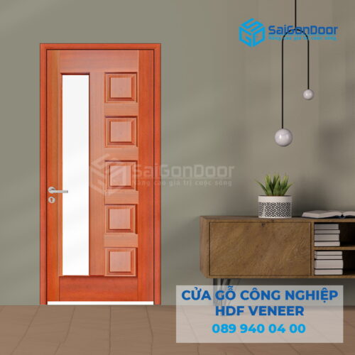 Cửa Gỗ HDF Veneer 6GL-Căm Xe 4-SGD