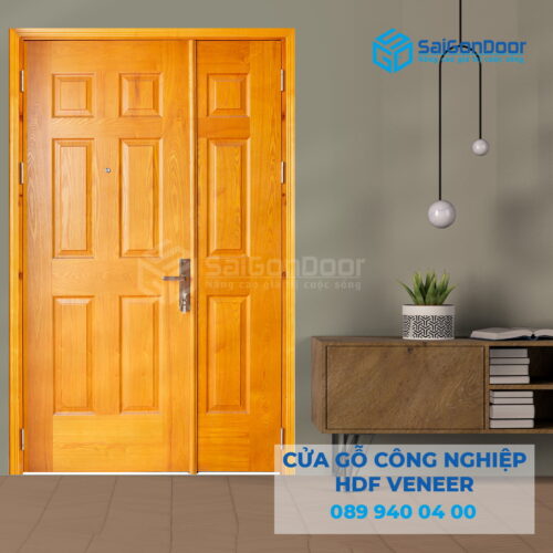 Cửa Gỗ HDF Veneer 9A ASH canh lon canh nho-SGD