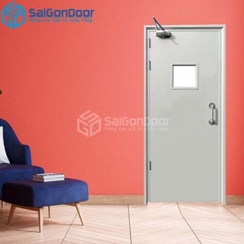 Cửa Thép Chống Cháy P1G1 tay co thuy luc-a-SGD