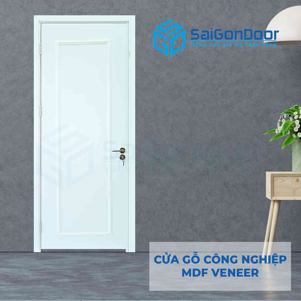 Mẫu cửa dùng cho phòng vệ sinh với cấu tạo lớp lõi xanh chống ẩm giúp chống nước hiệu quả